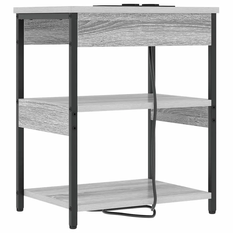 Cabinet de chevet Gris Sonoma 41 x 31 x 51 cm Bois d'ingénierie - 7