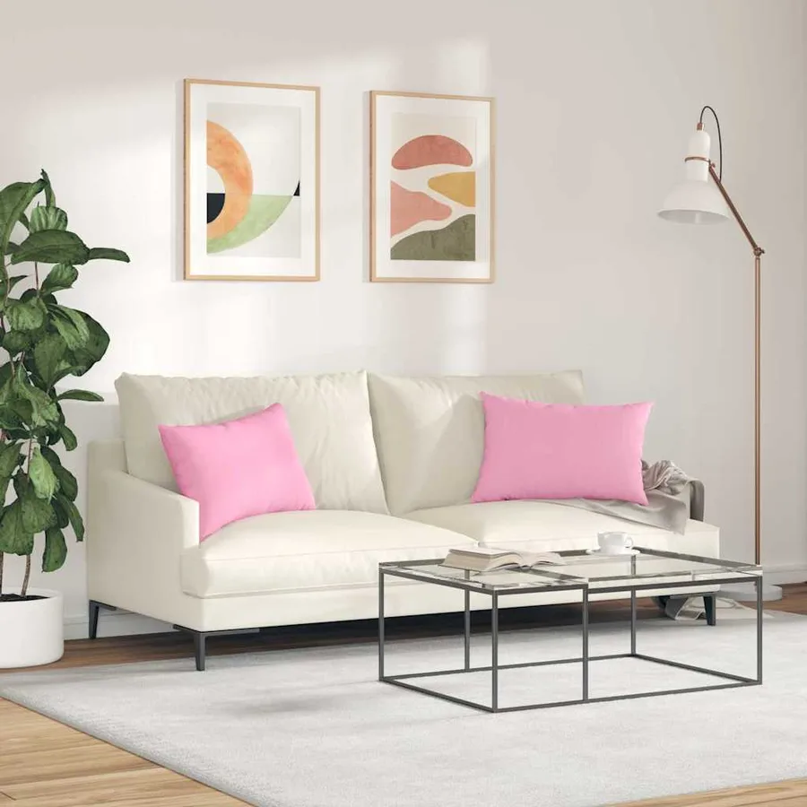 Coussins de canapé 2 pcs Rose 60 x 40 cm tissu - 4