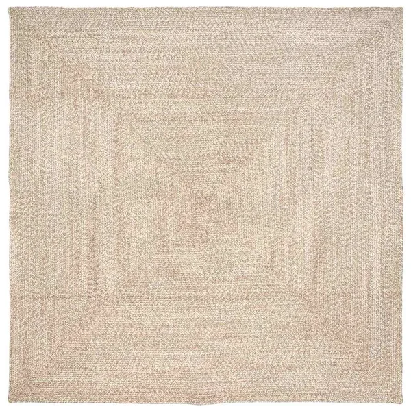 Tapis de surface Naturel et Blanc 200 x 200 cm Jute