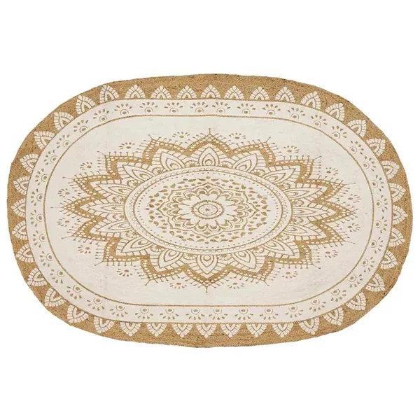 Tapis de surface Naturel avec impression blanche 205 x 305 cm
