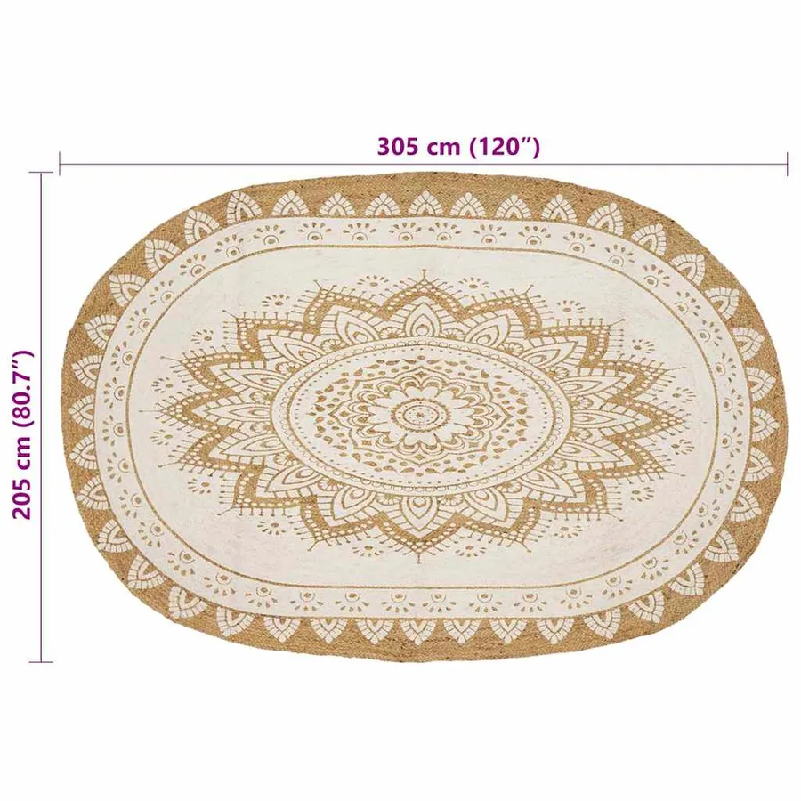 Tapis de surface Naturel avec impression blanche 205 x 305 cm - 7