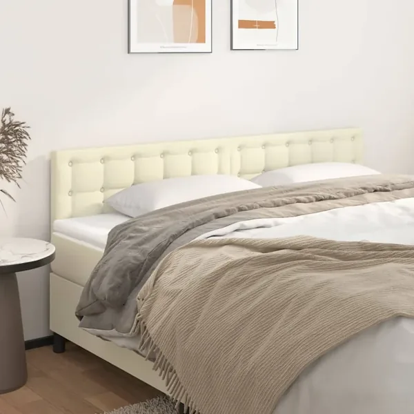 Têtes de lit Crème 160x5x78/88 cm Similicuir