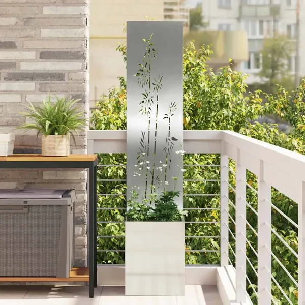 Écran de confidentialité de jardin Floral Argenté 32 x 150 cm