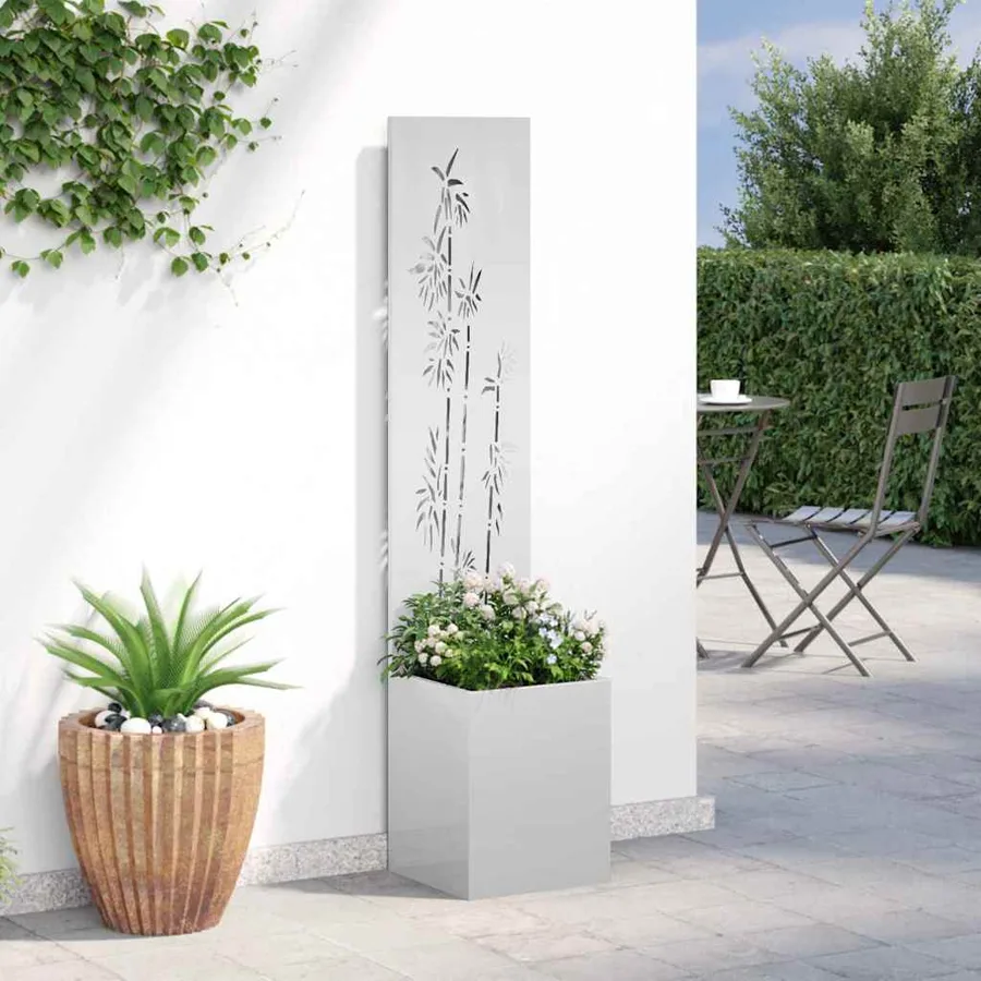 Écran de confidentialité de jardin Floral Argenté 32 x 150 cm - 4