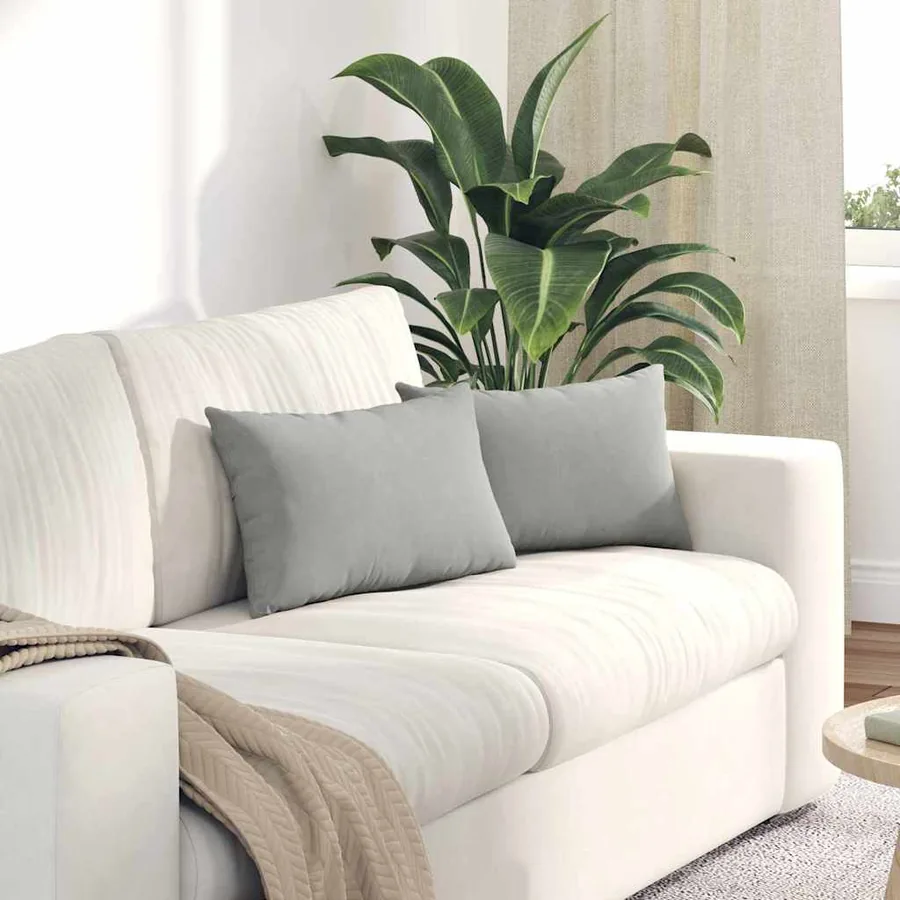 Coussins de canapé 2 pcs Gris clair 50 x 30 cm tissu