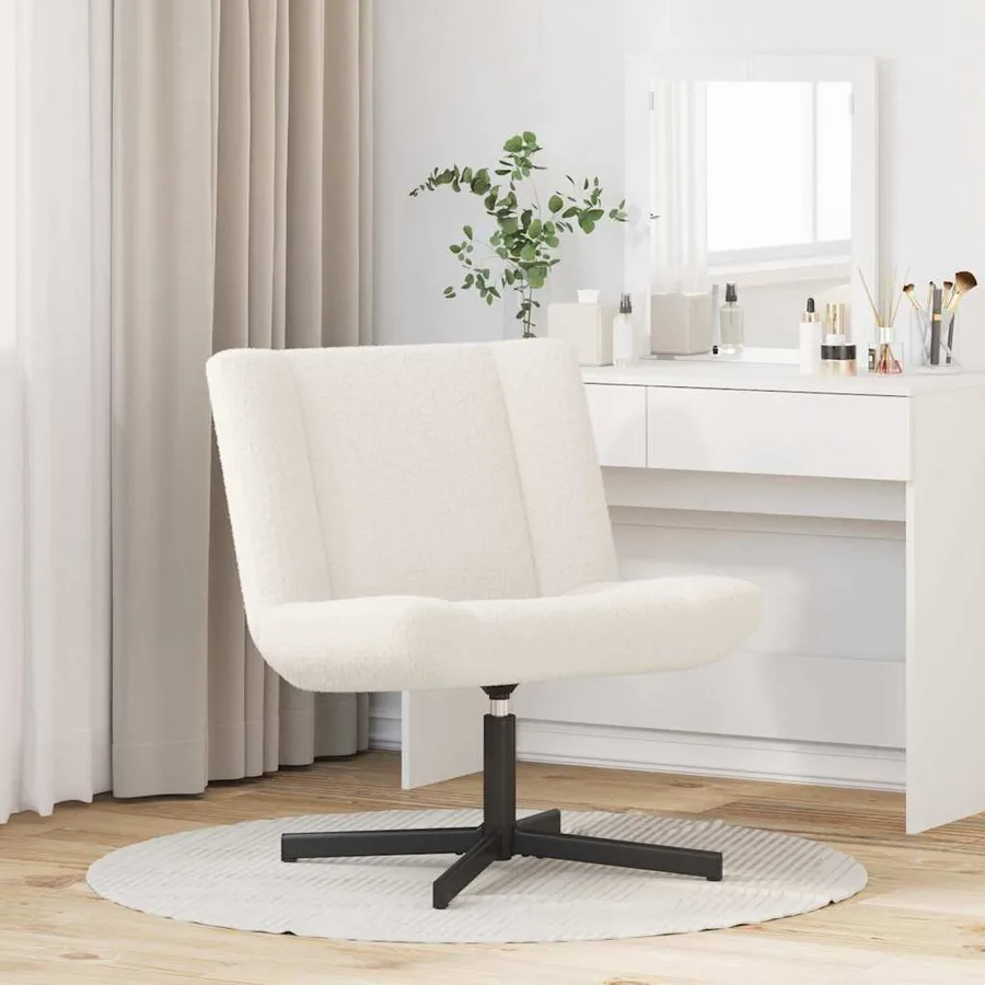 Chaise pivotante Crème 63 x 75 x 76 cm Peau de mouton - 3