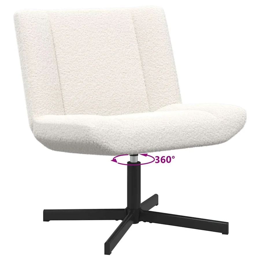 Chaise pivotante Crème 63 x 75 x 76 cm Peau de mouton - 9