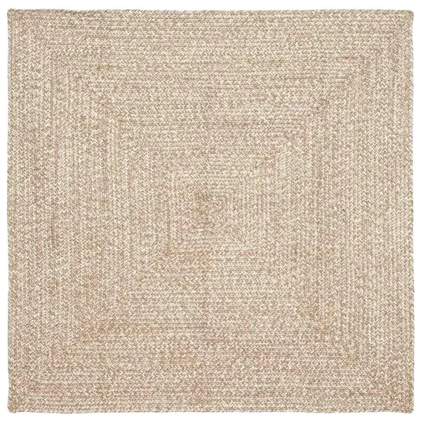 Tapis de surface Naturel et Blanc 160 x 160 cm Jute