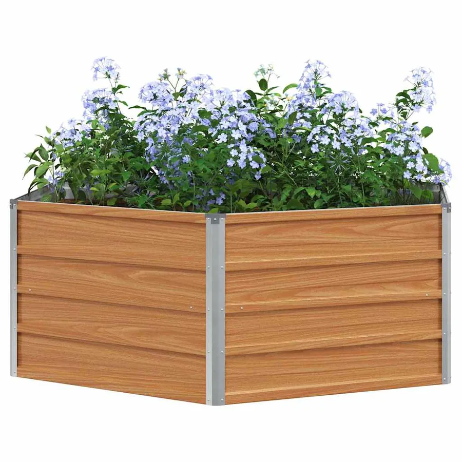 Jardin surélevé Aspect bois 129 x 129 x 45 cm Acier galvanisé - 3
