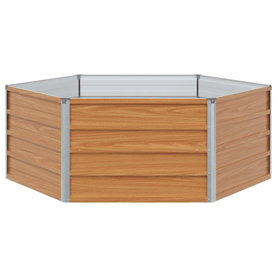 Jardin surélevé Aspect bois 129 x 129 x 45 cm Acier galvanisé - 5