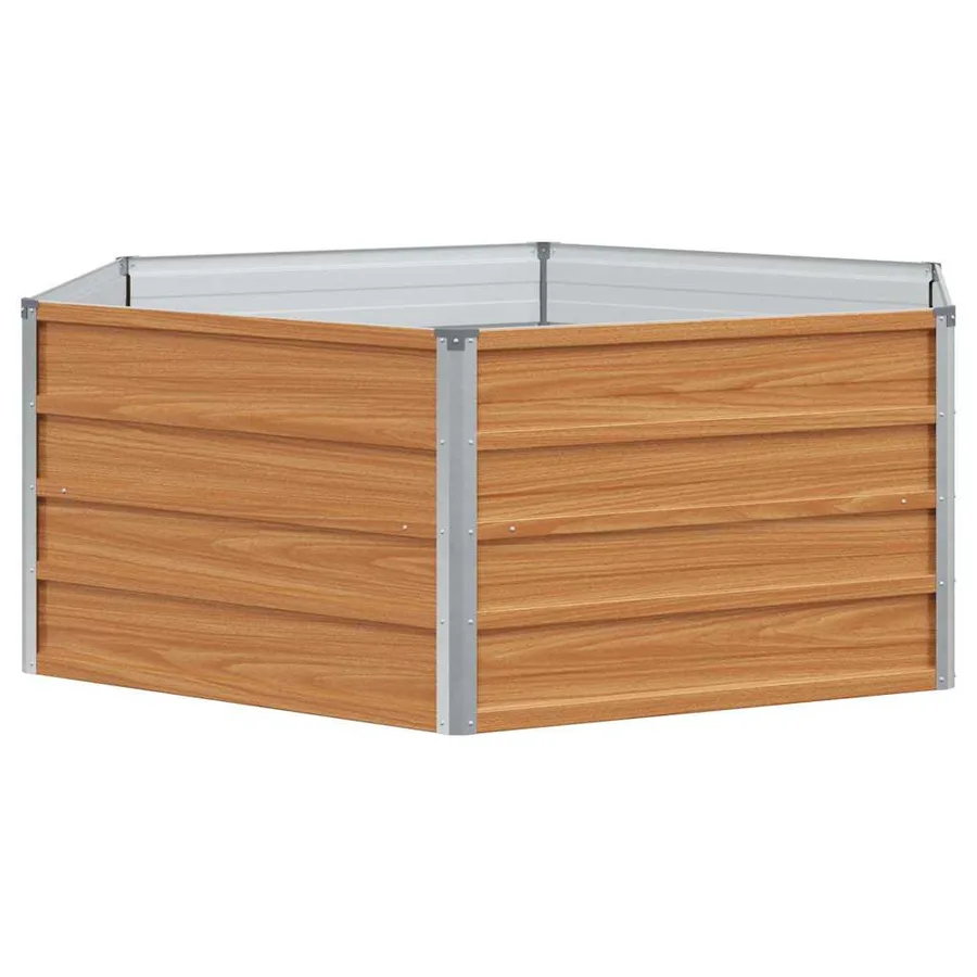 Jardin surélevé Aspect bois 129 x 129 x 45 cm Acier galvanisé - 7