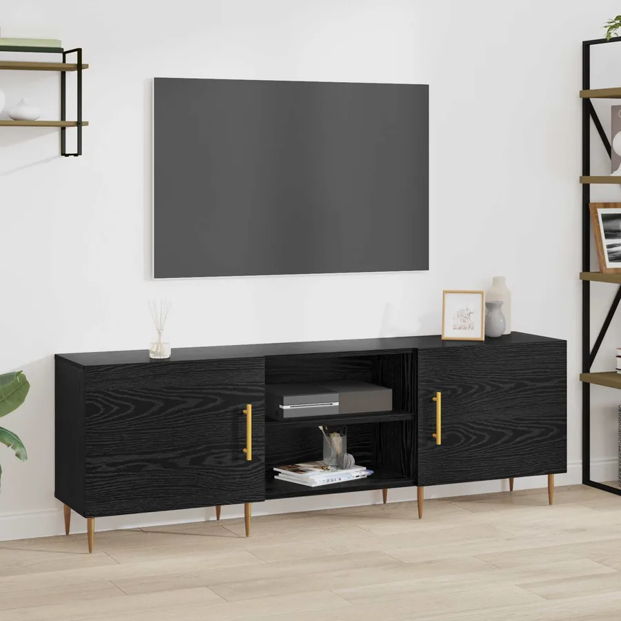 Meuble TV Chêne noir 150 x 30 x 50 cm Bois d'ingénierie
