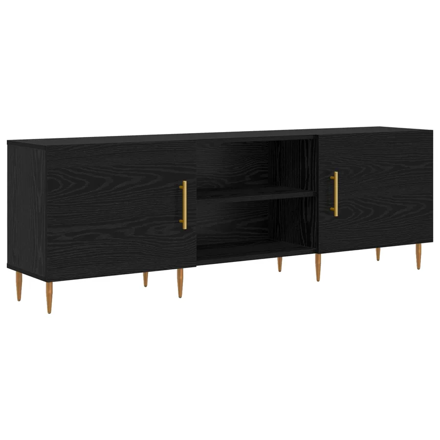 Meuble TV Chêne noir 150 x 30 x 50 cm Bois d'ingénierie - 2