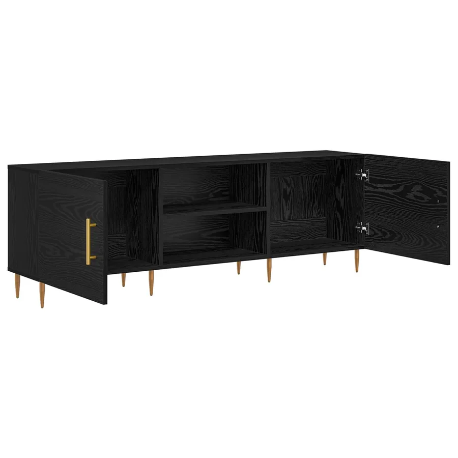 Meuble TV Chêne noir 150 x 30 x 50 cm Bois d'ingénierie - 5