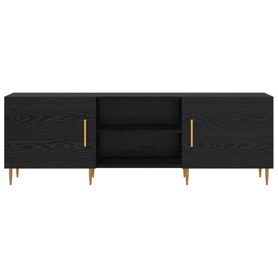 Meuble TV Chêne noir 150 x 30 x 50 cm Bois d'ingénierie - 6