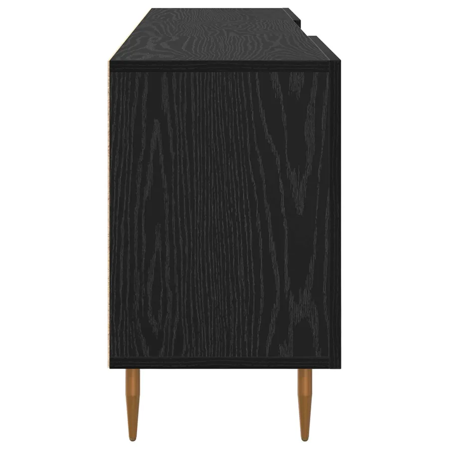 Meuble TV Chêne noir 150 x 30 x 50 cm Bois d'ingénierie - 7