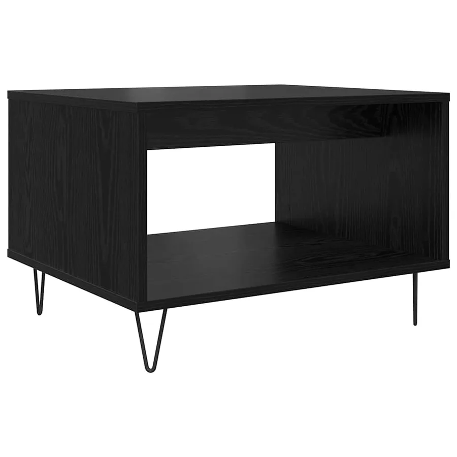 Table basse Chêne noir 60 x 50 x 40 cm Bois d'ingénierie - 2