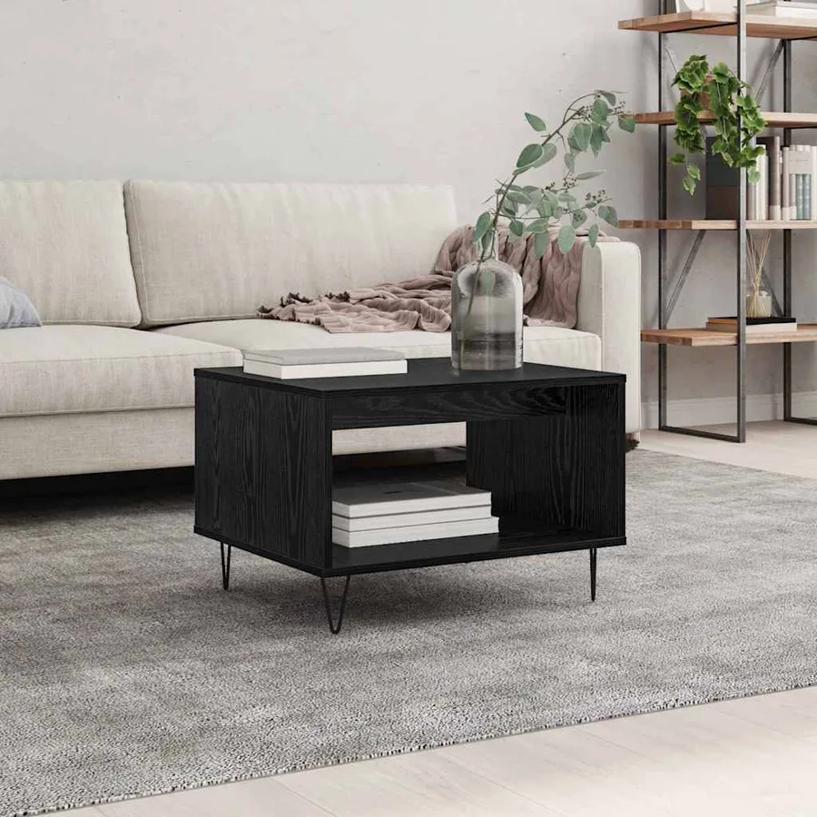 Table basse Chêne noir 60 x 50 x 40 cm Bois d'ingénierie - 4