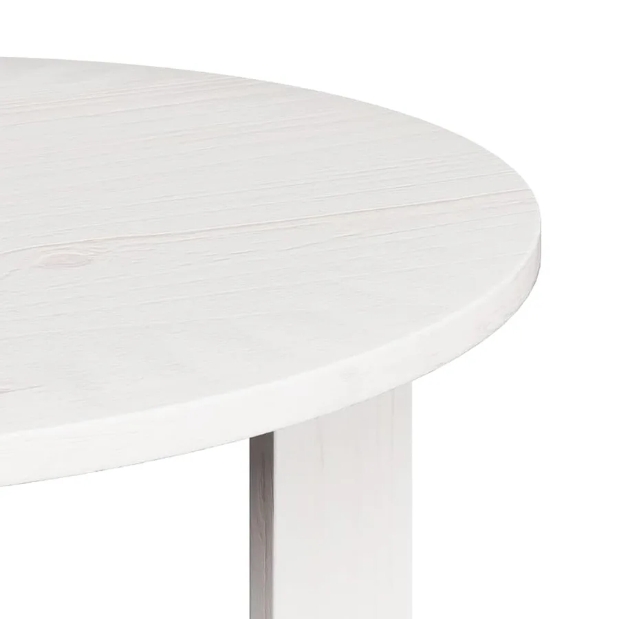 Table basse 2 pcs Blanc Bois de pin massif - 13