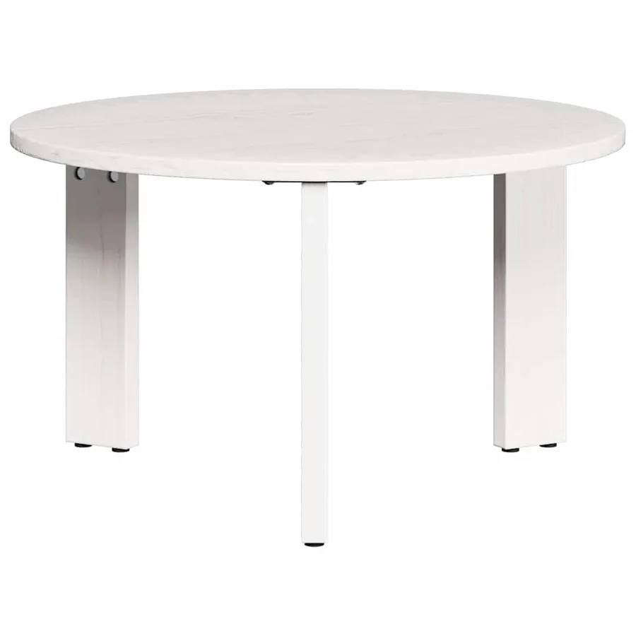 Table basse 2 pcs Blanc Bois de pin massif - 7