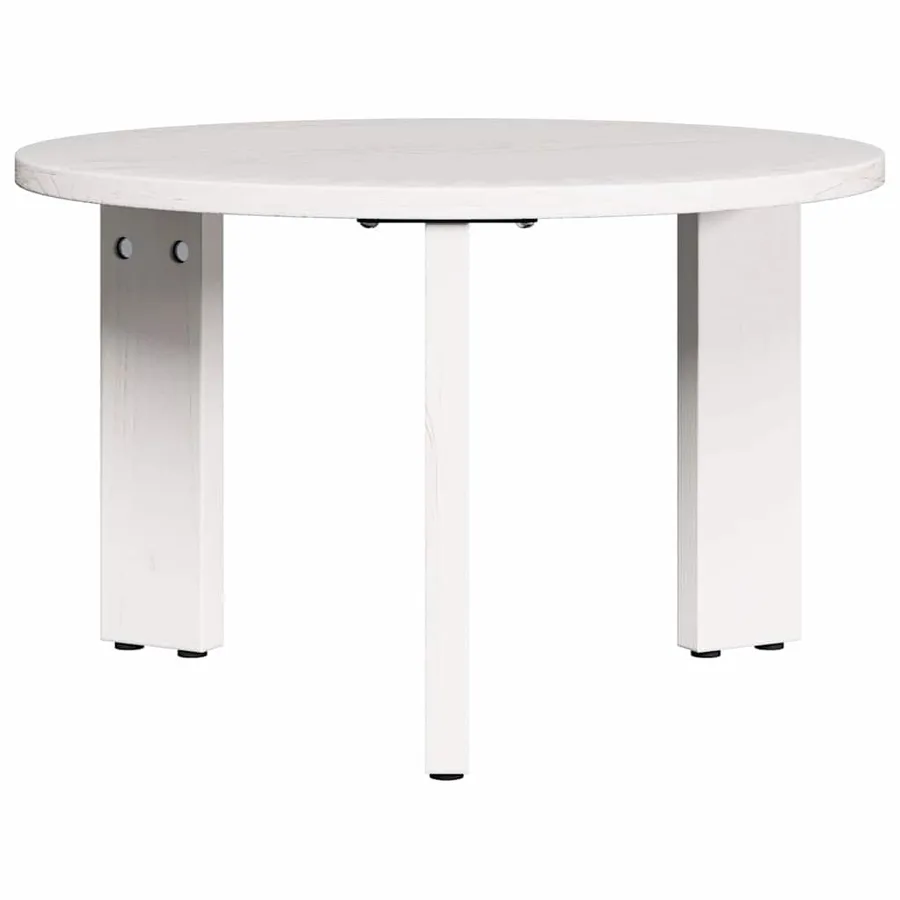 Table basse 2 pcs Blanc Bois de pin massif - 8