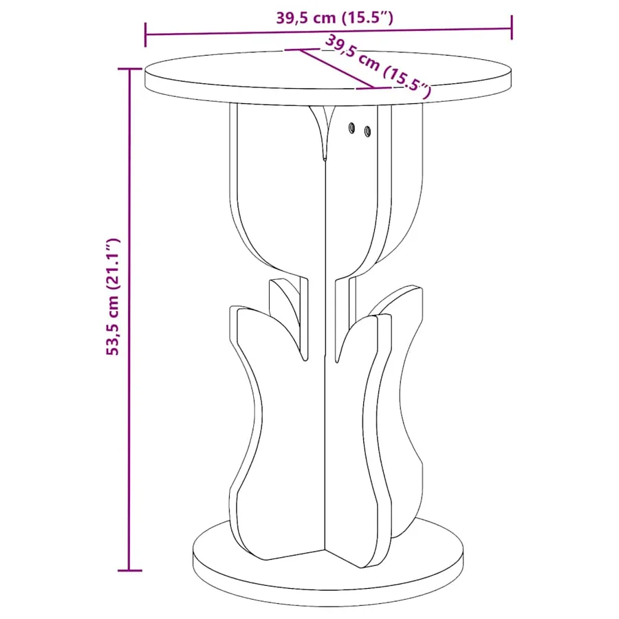 Table basse Blanc 39,5 x 39,5 x 53,5 cm Bois massif en pin - 11