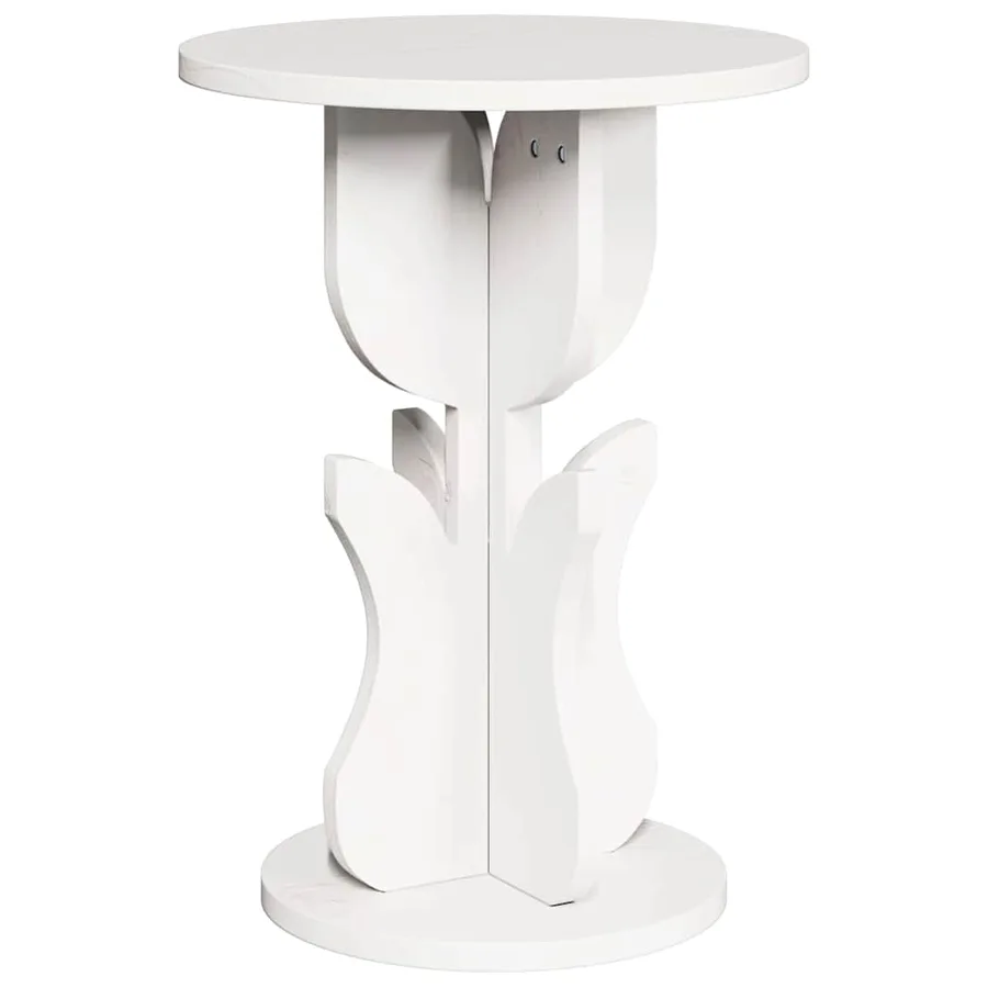 Table basse Blanc 39,5 x 39,5 x 53,5 cm Bois massif en pin - 2