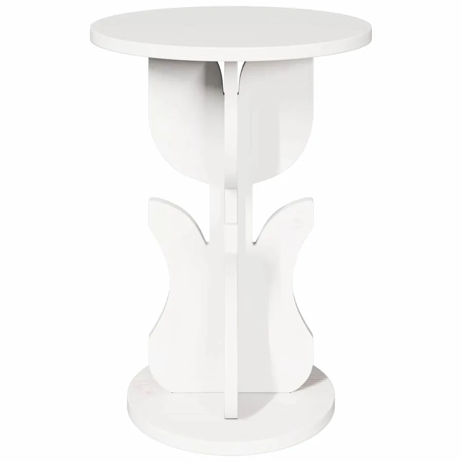 Table basse Blanc 39,5 x 39,5 x 53,5 cm Bois massif en pin - 5