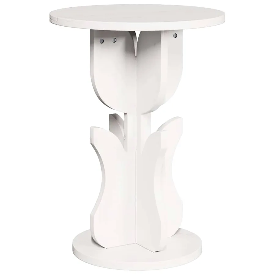 Table basse Blanc 39,5 x 39,5 x 53,5 cm Bois massif en pin - 7