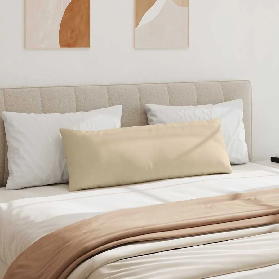 Coussins de canapé 2 pcs Crème 120 x 40 cm tissu - 4