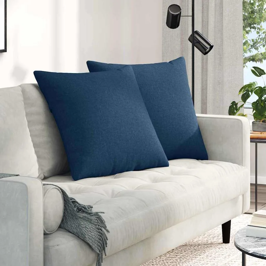 Coussins de canapé 2 pcs Bleu 60 x 60 cm tissu