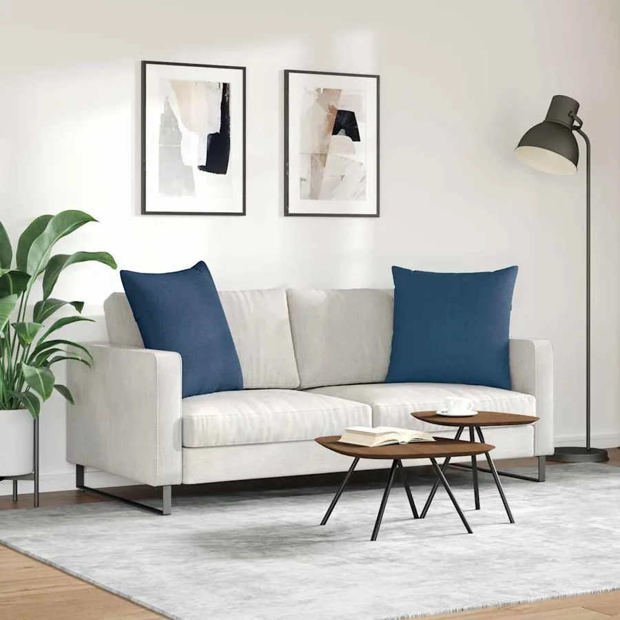 Coussins de canapé 2 pcs Bleu 60 x 60 cm tissu - 4