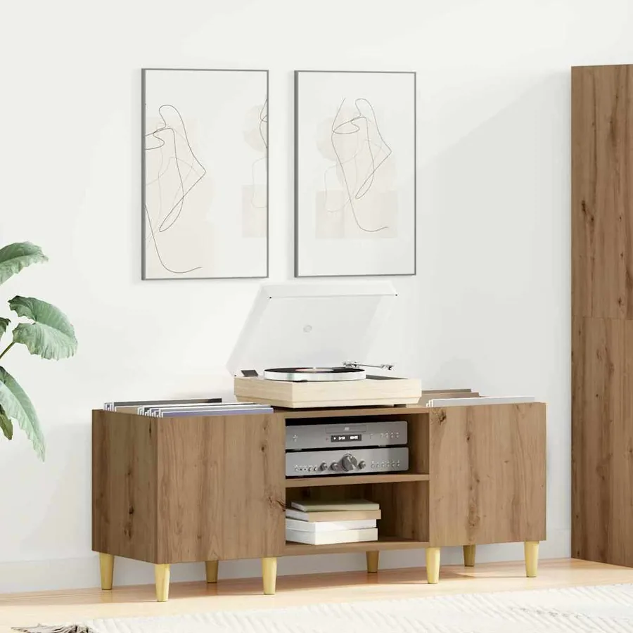 Meuble à vinyles 121 x 38 x 48 cm Bois d'ingénierie