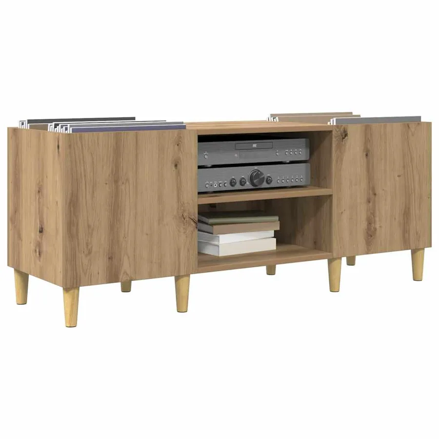 Meuble à vinyles 121 x 38 x 48 cm Bois d'ingénierie - 3