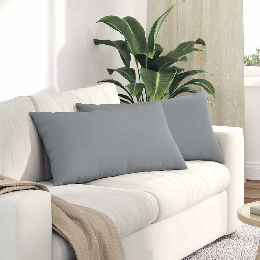 Coussins de canapé 2 pcs Gris clair 80 x 40 cm tissu
