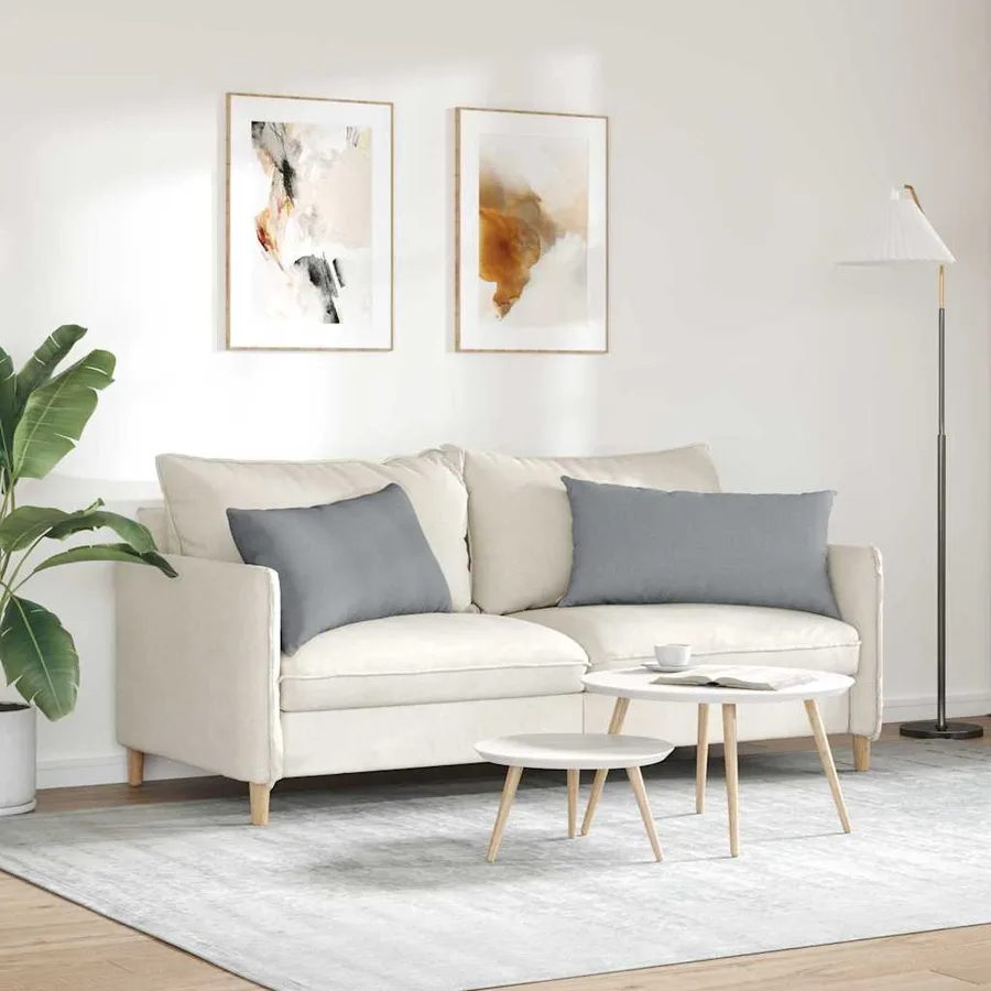 Coussins de canapé 2 pcs Gris clair 80 x 40 cm tissu - 4