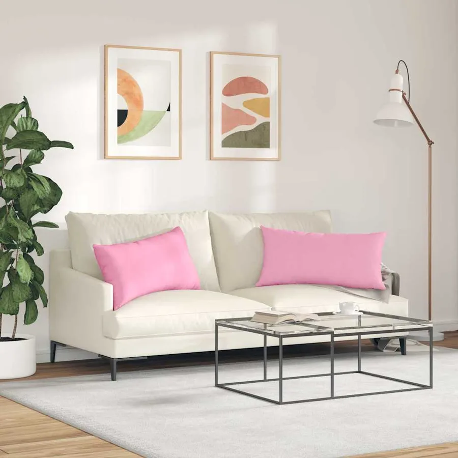 Coussins de canapé 2 pcs Rose 80 x 40 cm tissu - 4
