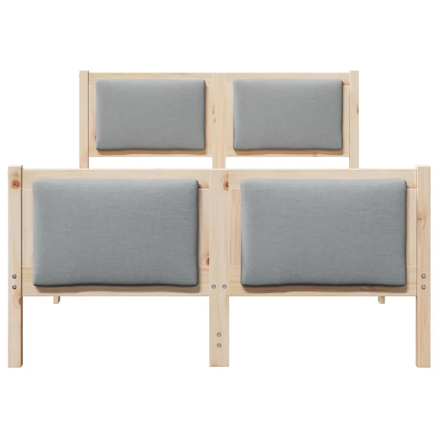 Cadre de lit avec tête de lit Gris clair 120 x 190 cm tissu - 5