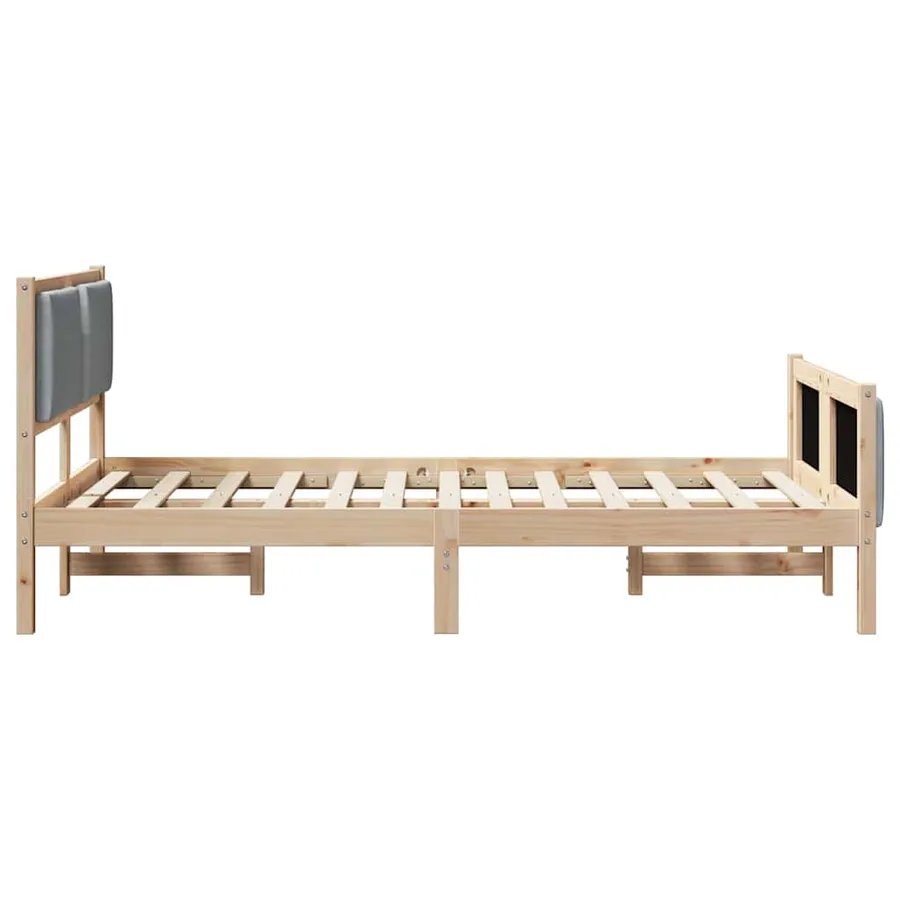 Cadre de lit avec tête de lit Gris clair 120 x 190 cm tissu - 6
