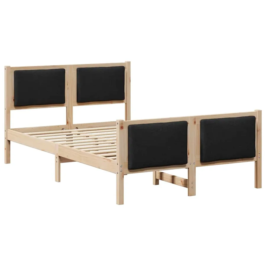 Cadre de lit avec tête de lit Noir 120 x 200 cm tissu - 2