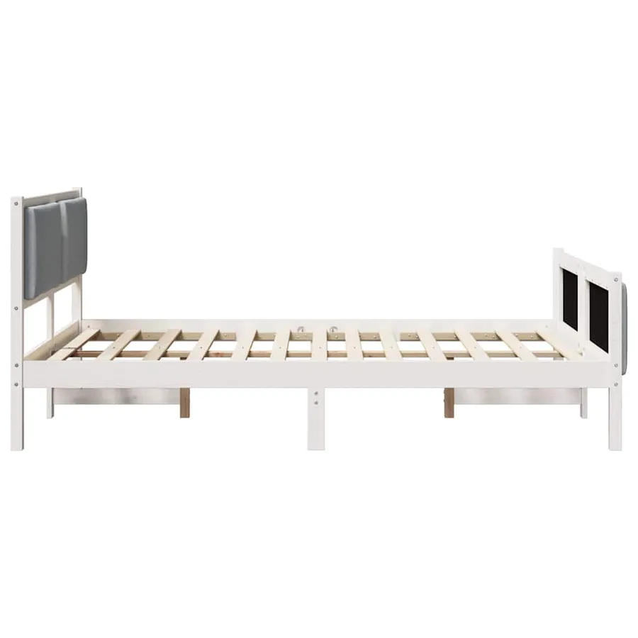 Cadre de lit avec tête de lit Gris clair 140 x 190 cm tissu - 6