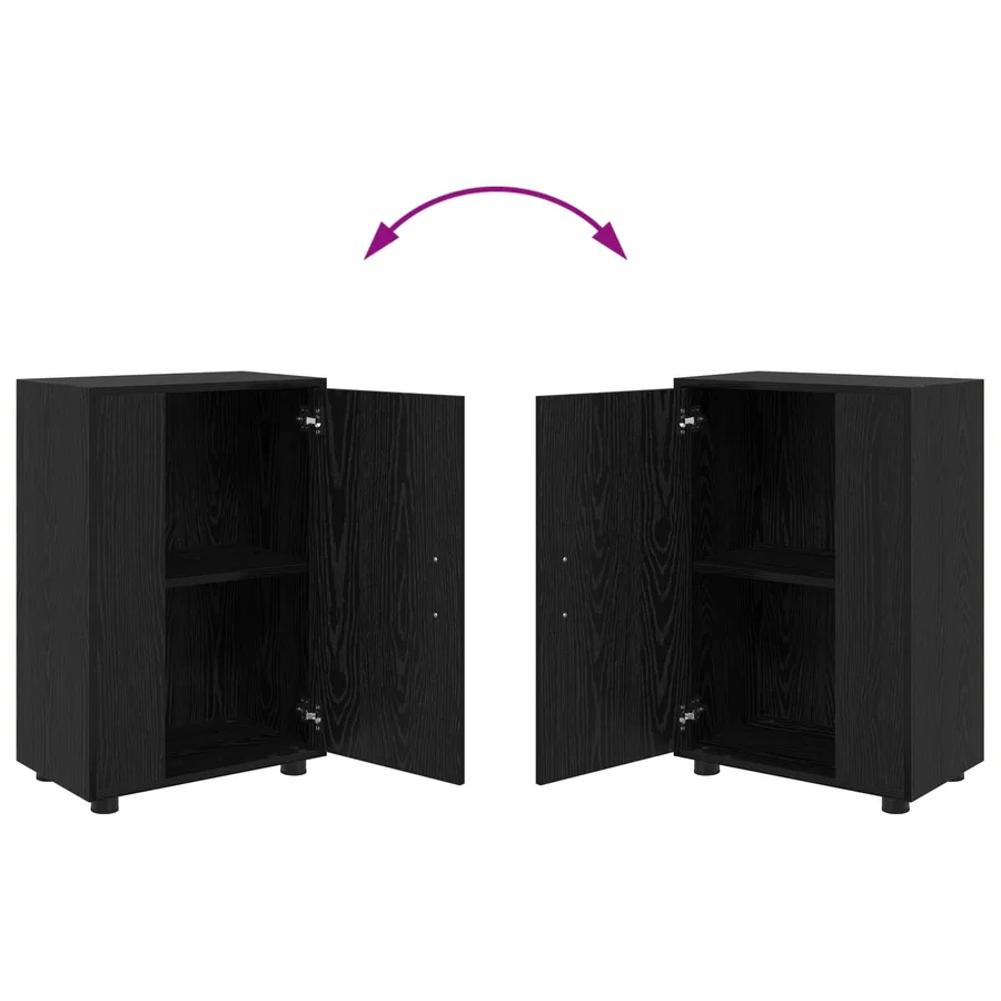 Ensemble meuble TV Chêne noir Bois d'ingénierie - 12