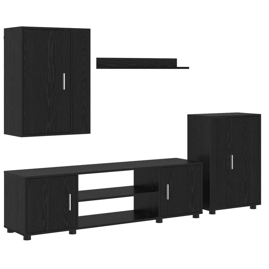 Ensemble meuble TV Chêne noir Bois d'ingénierie - 2
