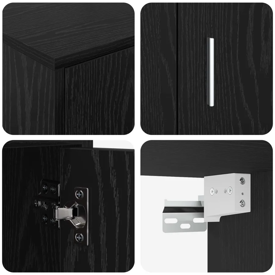 Ensemble meuble TV Chêne noir Bois d'ingénierie - 8