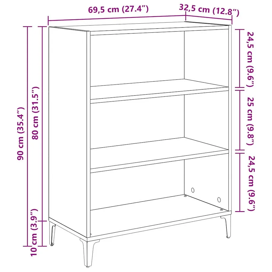 Buffet Chêne artisanal 69,5 x 32,5 x 90 cm Bois d'ingénierie - 13