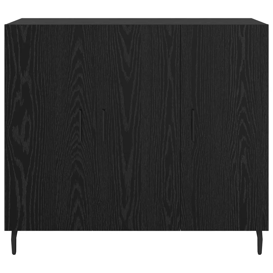 Buffet Chêne noir 90 x 34 x 80 cm Bois d'ingénierie - 6