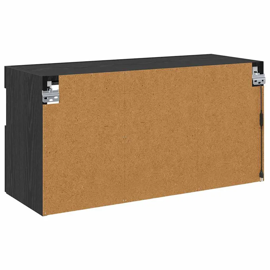 Meuble TV mural Chêne noir 80 x 30 x 40 cm Bois d'ingénierie - 10