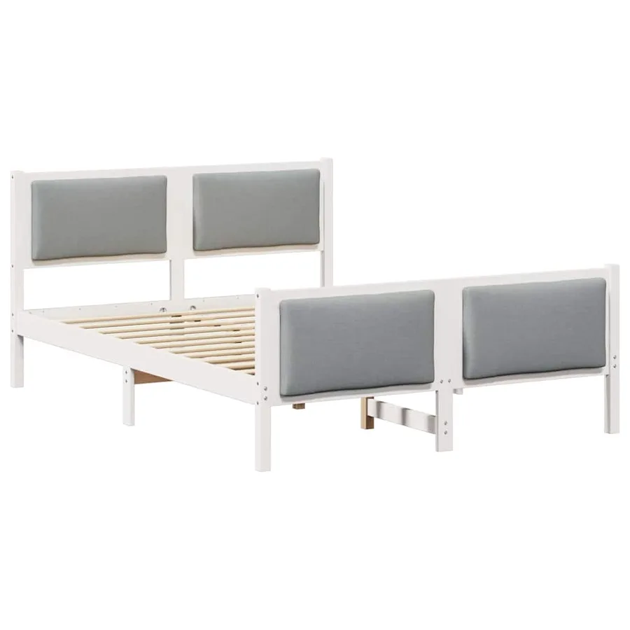 Cadre de lit avec tête de lit Gris clair 150 x 200 cm tissu - 2