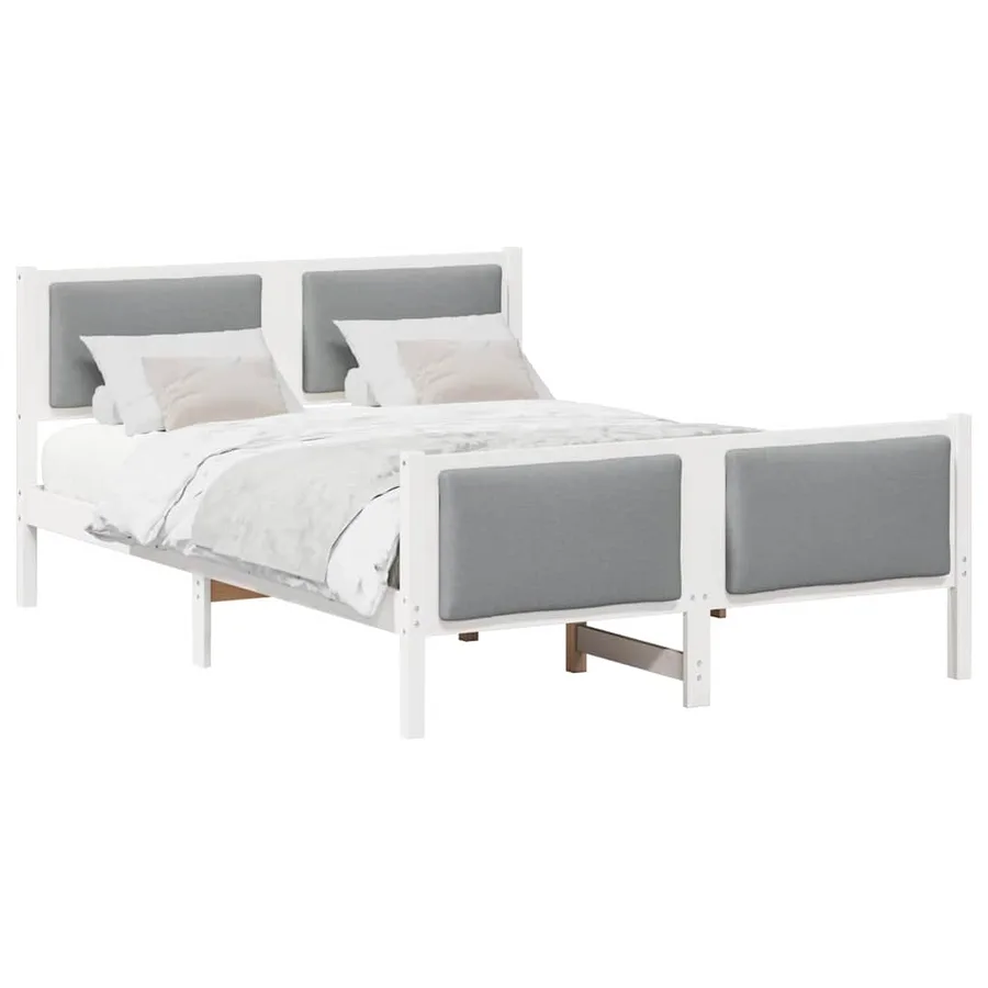 Cadre de lit avec tête de lit Gris clair 150 x 200 cm tissu - 3