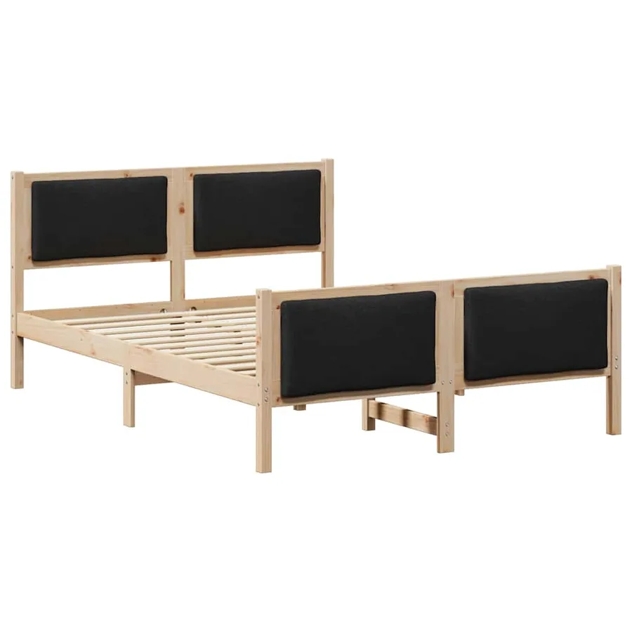 Cadre de lit avec tête de lit Noir 150 x 200 cm tissu - 2